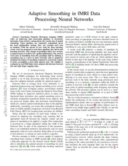 Adaptive Smoothing in fMRI Data Processing Neural Networks