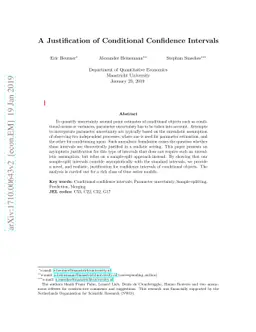 A Justification of Conditional Confidence Intervals