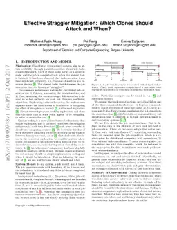 Effective Straggler Mitigation: Which Clones Should Attack and When?