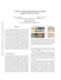A Study of Cross-domain Generative Models applied to Cartoon Series