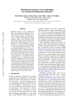Distributional Inclusion Vector Embedding for Unsupervised Hypernymy
  Detection