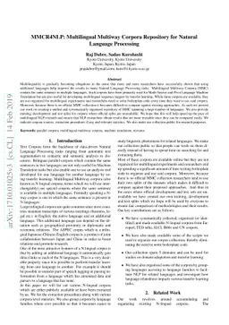 MMCR4NLP: Multilingual Multiway Corpora Repository for Natural Language
  Processing