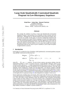 Large-Scale Quadratically Constrained Quadratic Program via
  Low-Discrepancy Sequences