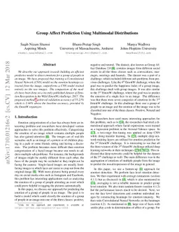 Group Affect Prediction Using Multimodal Distributions