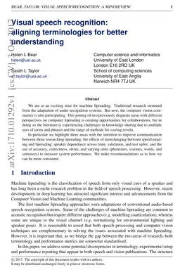 Visual speech recognition: aligning terminologies for better
  understanding