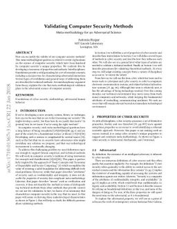 Validating Computer Security Methods: Meta-methodology for an
  Adversarial Science