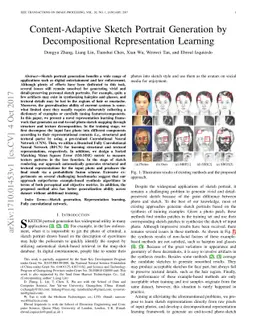 Content-Adaptive Sketch Portrait Generation by Decompositional
  Representation Learning