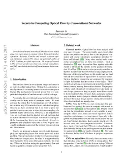 Secrets in Computing Optical Flow by Convolutional Networks