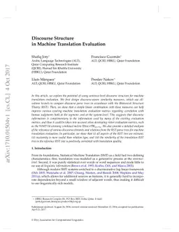 Discourse Structure in Machine Translation Evaluation