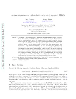 A note on parameter estimation for discretely sampled SPDEs