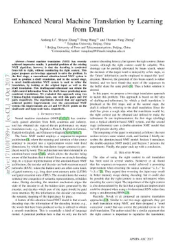 Enhanced Neural Machine Translation by Learning from Draft