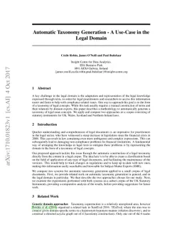 Automatic Taxonomy Generation - A Use-Case in the Legal Domain
