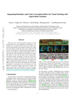 Integrating Boundary and Center Correlation Filters for Visual Tracking
  with Aspect Ratio Variation