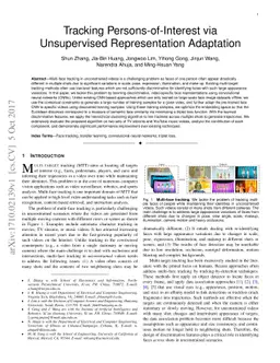 Tracking Persons-of-Interest via Unsupervised Representation Adaptation