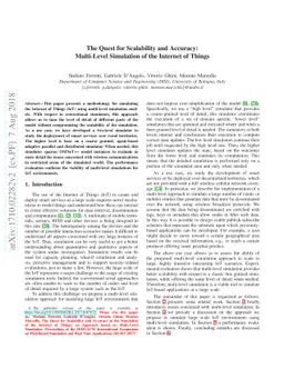 The Quest for Scalability and Accuracy in the Simulation of the Internet
  of Things: an Approach based on Multi-Level Simulation
