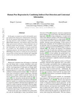 Human Pose Regression by Combining Indirect Part Detection and
  Contextual Information