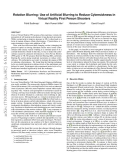 Rotation Blurring: Use of Artificial Blurring to Reduce Cybersickness in
  Virtual Reality First Person Shooters