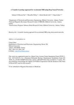 A Transfer-Learning Approach for Accelerated MRI using Deep Neural
  Networks