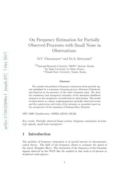 On frequency estimation for partially observed processes with small
  noise in observations