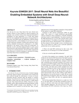 Keynote: Small Neural Nets Are Beautiful: Enabling Embedded Systems with
  Small Deep-Neural-Network Architectures