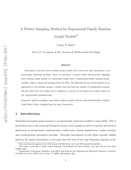 A Perfect Sampling Method for Exponential Family Random Graph Models