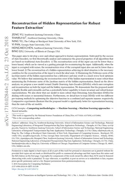 Reconstruction of Hidden Representation for Robust Feature Extraction