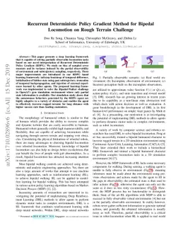 Recurrent Deterministic Policy Gradient Method for Bipedal Locomotion on
  Rough Terrain Challenge