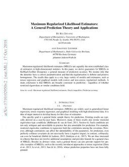 Maximum Regularized Likelihood Estimators: A General Prediction Theory
  and Applications