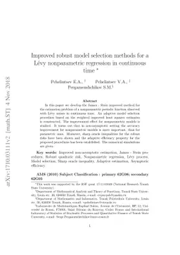 Improved robust model selection methods for the Levy nonparametric
  regression in continuous time