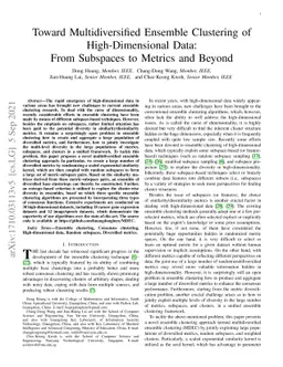 Toward Multidiversified Ensemble Clustering of High-Dimensional Data:
  From Subspaces to Metrics and Beyond