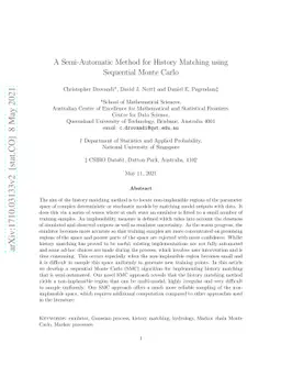 A Semi-Automatic Method for History Matching using Sequential Monte
  Carlo