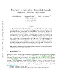 Replication or exploration? Sequential design for stochastic simulation
  experiments