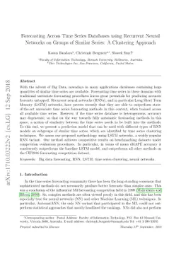 Forecasting Across Time Series Databases using Recurrent Neural Networks
  on Groups of Similar Series: A Clustering Approach