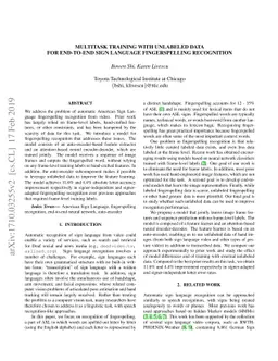 Multitask training with unlabeled data for end-to-end sign language
  fingerspelling recognition