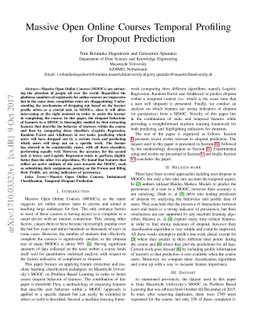 Massive Open Online Courses Temporal Profiling for Dropout Prediction