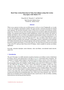 Real-Time Action Detection in Video Surveillance using Sub-Action
  Descriptor with Multi-CNN