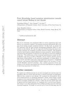 Prior Knowledge based mutation prioritization towards causal variant
  finding in rare disease