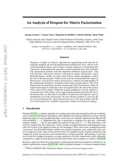 An Analysis of Dropout for Matrix Factorization