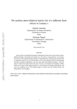 Yet another skew-elliptical family but of a different kind: return to
  Lemma 1