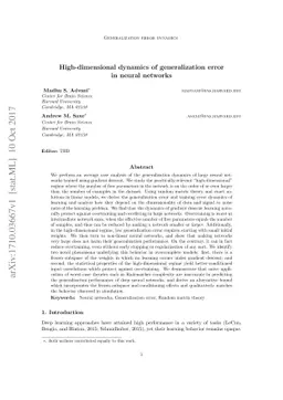 High-dimensional dynamics of generalization error in neural networks
