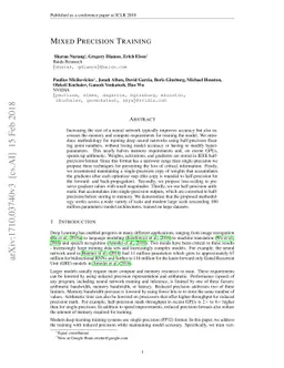 Mixed Precision Training