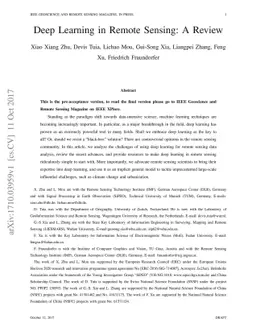 Deep learning in remote sensing: a review