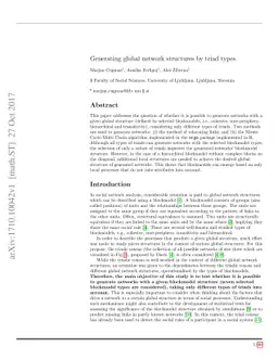 Generating global network structures by triad types