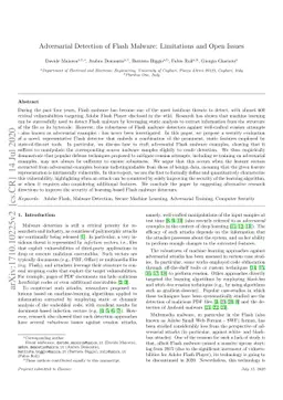 Adversarial Detection of Flash Malware: Limitations and Open Issues