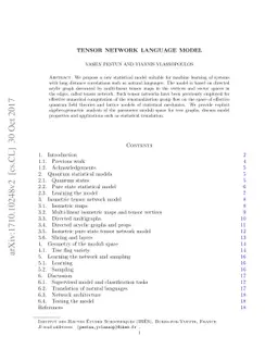 Tensor network language model