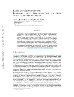 Label Embedding Network: Learning Label Representation for Soft Training
  of Deep Networks
