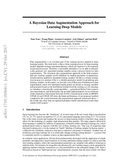 A Bayesian Data Augmentation Approach for Learning Deep Models