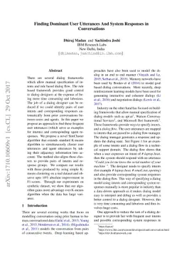 Finding Dominant User Utterances And System Responses in Conversations