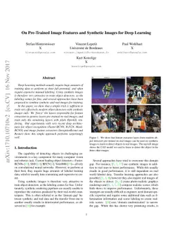 On Pre-Trained Image Features and Synthetic Images for Deep Learning