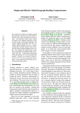 Simple and Effective Multi-Paragraph Reading Comprehension